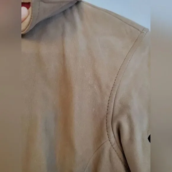 Harley Davidson *Flawed* tan leather jacket size women's XS - Picture 3 of 16